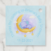 ブルーエレファントボーイ赤ちゃんシャワー フェイバータグ (裏面)