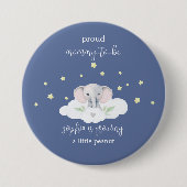 ブルーエレファントママが赤ちゃんシャワー 缶バッジ (正面)