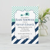 ブルーエレファントママ&ベビーシャワー招待状 招待状 (スタンド正面)