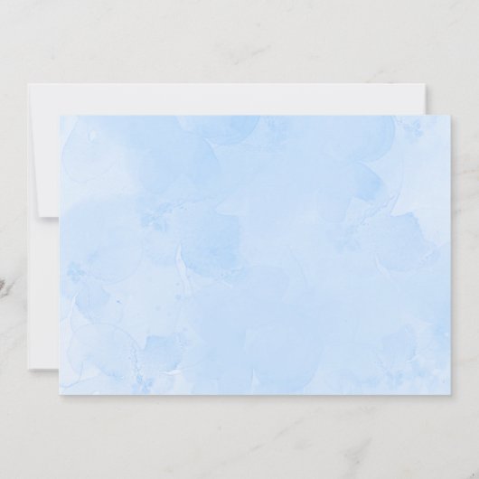 ブルーエレファントリトルピーナッツ少年1st誕生日の写真 招待状 (裏面)