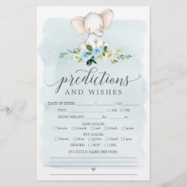 ブルーエレファント両面ベビシャワーゲーム