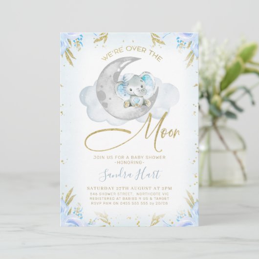 ブルーエレファント我々は月の赤ん坊のシャワー上にある 招待状 (スタンド正面)