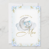 ブルーエレファント我々は月の赤ん坊のシャワー上にある 招待状 (裏面)