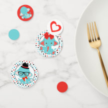 ブルーエレファント水玉模様ベビーシャワー