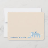 ブルーエレファント男の赤ちゃんサンキューカード サンキューカード (正面)