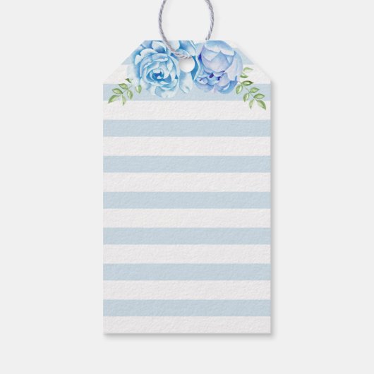 ブルーエレファント男の赤ちゃんシャワーミニボトルのお願い ギフトタグ (裏面)