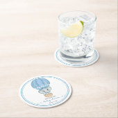 ブルーエレファント男の赤ちゃんシャワー ラウンドペーパーコースター (インサイチュ)