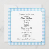 ブルーエレファント男の赤ちゃんシャワー 招待状 (裏面)