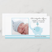 ブルーエレファント男の赤ちゃん誕生発表 案内状 (正面/裏面)