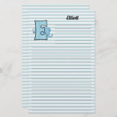 ブルーエレファント紋章付き手紙Eライン 便箋 (正面/裏面)