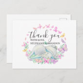 ブルーエレファント蝶サンキューカード ポストカード (正面/裏面)