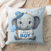 ブルーエレファント装飾用クッション クッション (ブランケット)