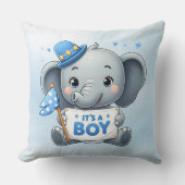 ブルーエレファント装飾用クッション クッション (正面)
