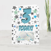 ブルーエレファント誕生日カード カード (正面)