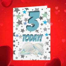 ブルーエレファント誕生日カード