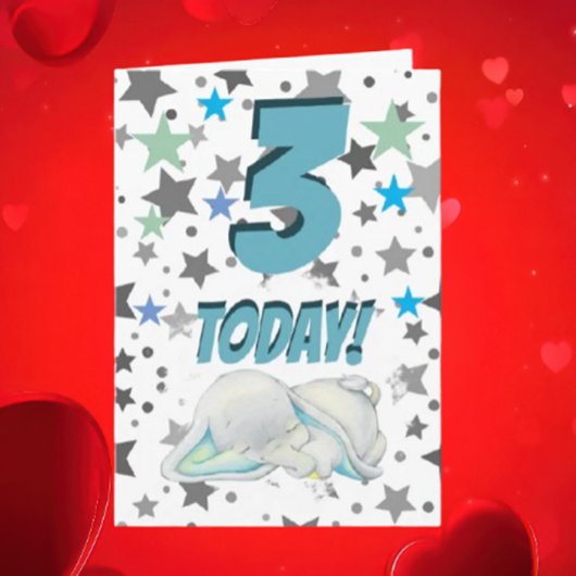 ブルーエレファント誕生日カード カード