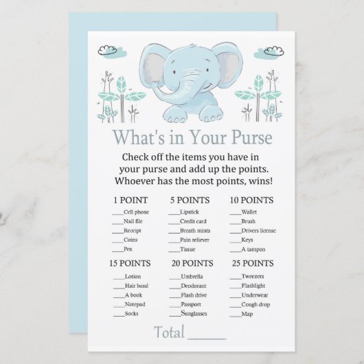 ブルーエレファント財布ゲームの中に何があるか (正面/裏面)