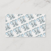 ブルーエレファント赤ちゃんシャワー用の本 エンクロージャーカード (裏面)