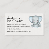ブルーエレファント赤ちゃんシャワー用の本 エンクロージャーカード (正面)