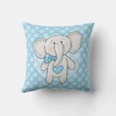 ブルーエレファント – かわいい男の赤ちゃんズルーム子供部屋 クッション (裏面)