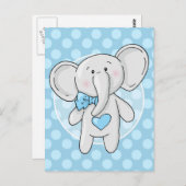 ブルーエレファント – かわいい男の赤ちゃんズルーム子供部屋 ポストカード (正面/裏面)