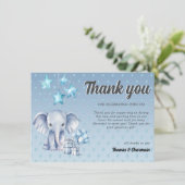 ブルーエレファント&バルーンベビーシャワー サンキューカード (スタンド正面)