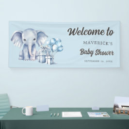 ブルーエレファント&バルーンベビーシャワー 横断幕