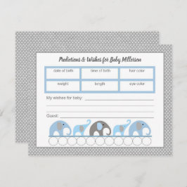 ブルーエレファント·ベビー·シャワー予測ゲーム 招待状