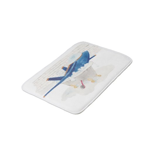 ブルーエンジェルはたらいジェット機で行きました バスマット (アングル)