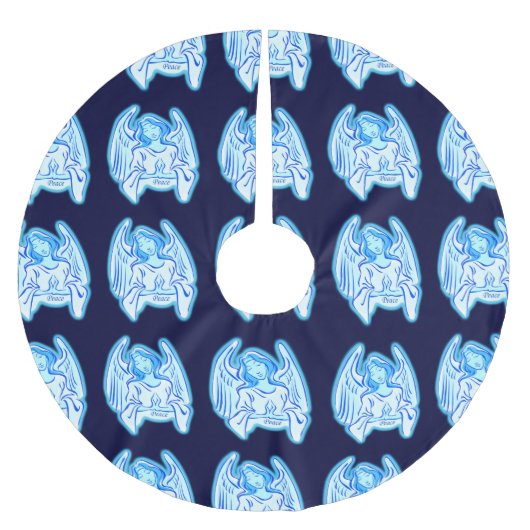 ブルーエンジェルクリスマスツリースカート ブラッシュドポリエステルツリースカート (正面)