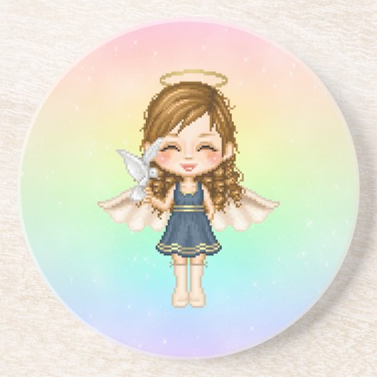 ブルーエンジェルピクセルアート コースター (正面)