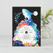 ブルーエンチャントキッズシャーク誕生日 招待状 (スタンド正面)
