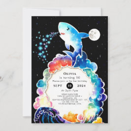 ブルーエンチャントキッズシャーク誕生日 招待状