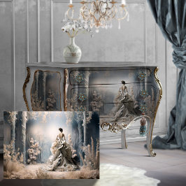 ブルーエンチャント紙フォレエレガントストウーマンポートレート 薄葉紙