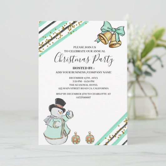 ブルーオおもしろいフィス企業のクリスマスパーティー 招待状 (スタンド正面)