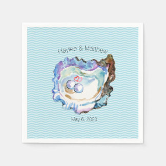 ブルーオアートキ2パールハート紙ナプキン スタンダードカクテルナプキン