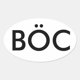 ブルーオイスターカルトデカール 楕円形シール