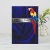 ブルーオウム任意の数の誕生日パーティー 招待状 (スタンド正面)