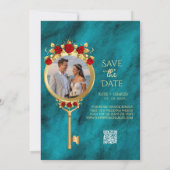 ブルーオエレガントプレンス金ゴールドラグジュアリー王室の招待状 招待状 (裏面)