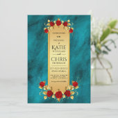 ブルーオエレガントプレンス金ゴールドラグジュアリー王室の招待状 招待状 (スタンド正面)