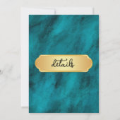 ブルーオエレガントプレンス金ゴールドラグジュアリー王室の詳細 招待状 (裏面)