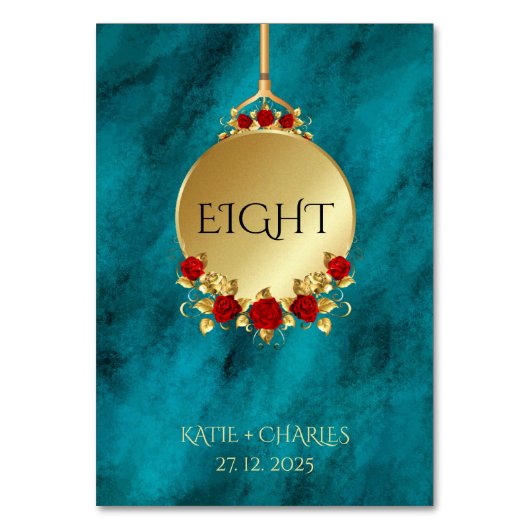 ブルーオエレガントプレンス金ゴールドラグジュアリー王室の テーブルナンバー (正面)