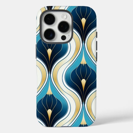 ブルーオギーアールデコインスパイア金ゴールドクリーム Case-Mate iPhoneケース (裏面)