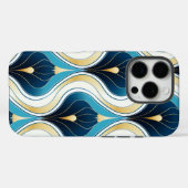 ブルーオギーアールデコインスパイア金ゴールドクリーム Case-Mate iPhoneケース (裏面 (横))