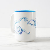 ブルーオクトパスコーヒーマグ ツートーンマグカップ (正面左)