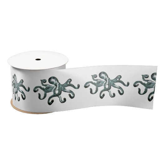 ブルーオクトパスサンダーコーブ サテンリボン (リール)