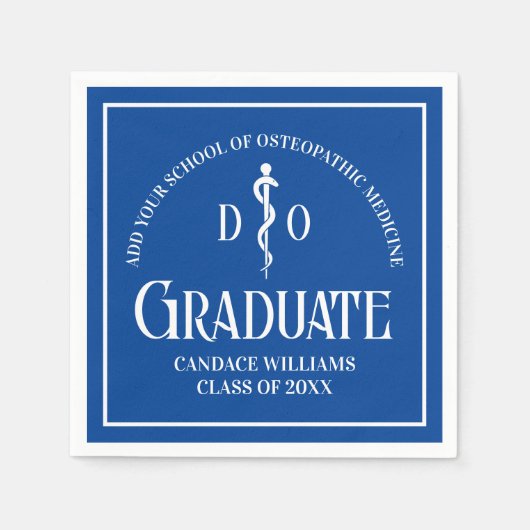 ブルーオステオパシー医学校卒業会 スタンダードカクテルナプキン (正面)