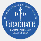 ブルーオステオパシー医学校卒業会 ラウンドシール (正面)