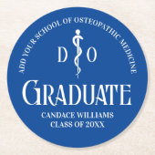 ブルーオステオパシー医学校卒業会 ラウンドペーパーコースター (正面)