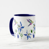 ブルーオダマキ(植物)ガーデンハミングバード マグカップ (正面左)